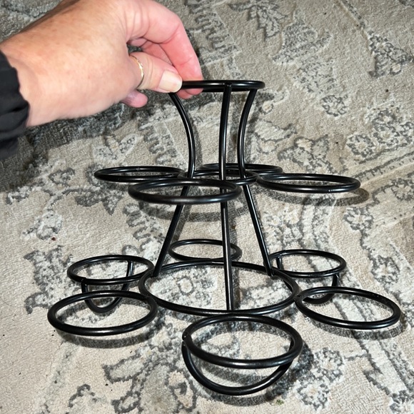 Black sturdy metal cupcake votive flower vase tower holder - Picture 2 of 3